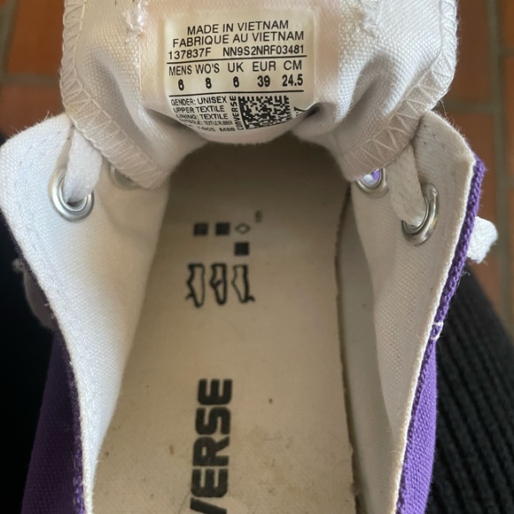 Converse All Star Purple Low top W8/M6 - Picture 4 of 4